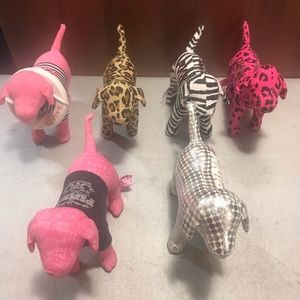 Set of 6 VS PINK stuffed Dogs